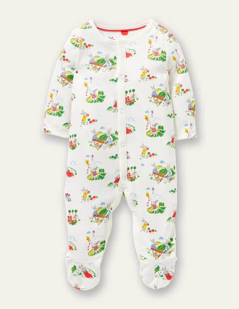 GOTS Organic Sleepsuit - Ivory Daydreaming Bunny