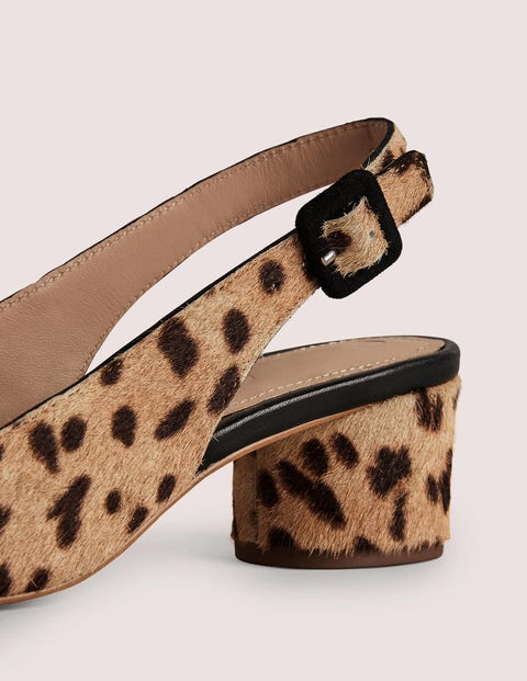leopard low heels