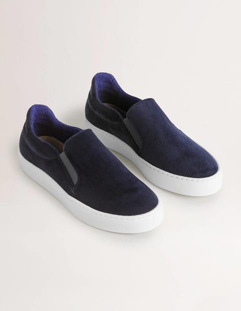 mens navy slip on trainers