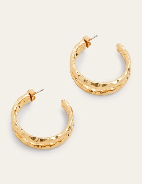 Large Double Hoop Earrings - Gold