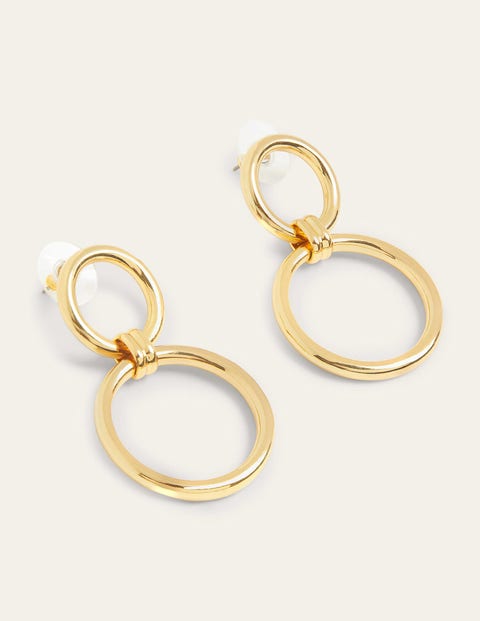 Ring Link Earrings - Gold