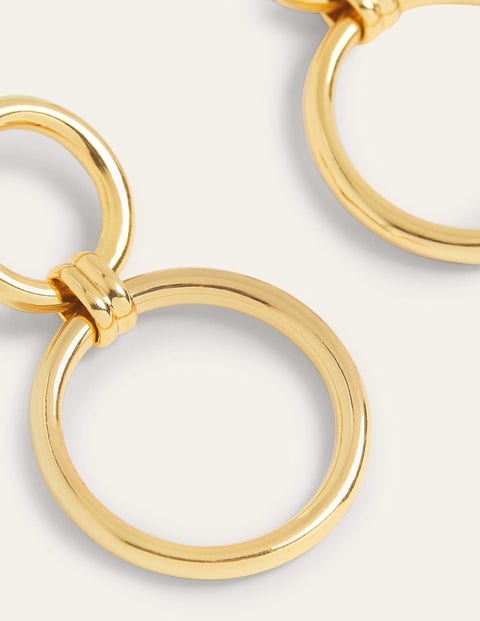 Ring Link Earrings - Gold