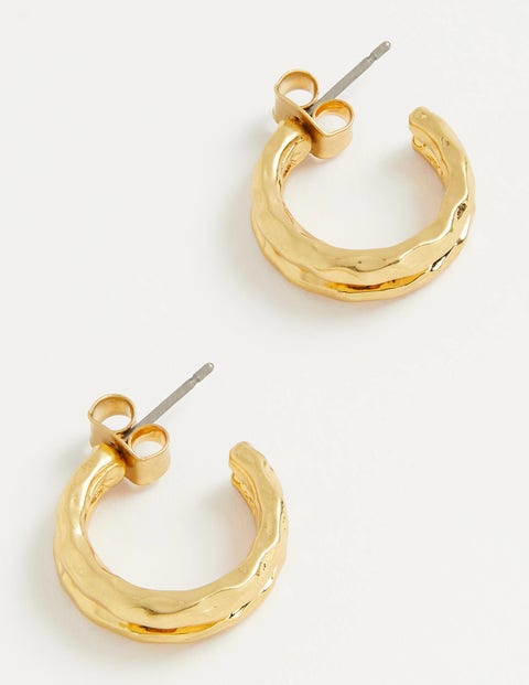Small Double Hoop Earrings - Gold