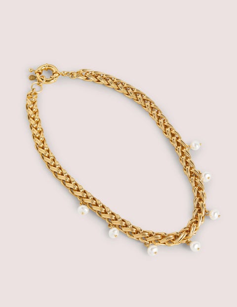 Chunky Chain Pearl Necklace