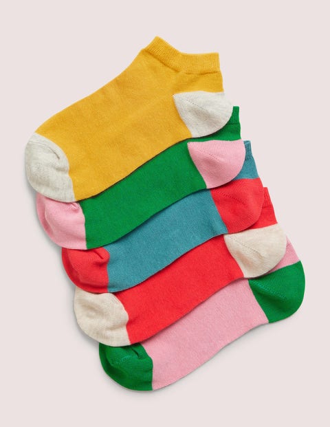 Five Pack Trainer Socks - Multi Rainbow