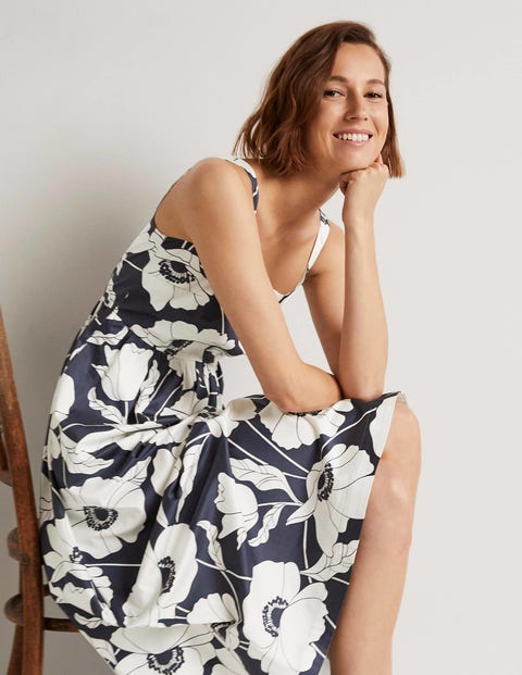 Violet Square Neck Midi Dress - Navy 