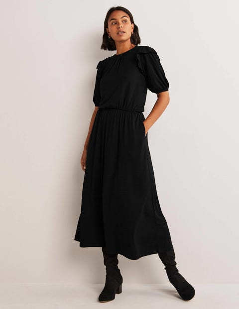 black midi dress