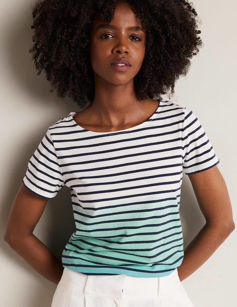 Short Sleeve Breton T-shirt - Ivory 