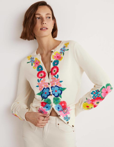 Embroidered Blouson Cardigan