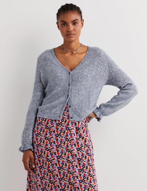 Fluffy Pointelle Cardigan - Corporal 
