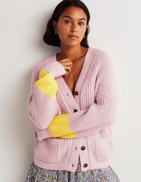 Fluffy Rib Relaxed Cardigan - Milkshake 