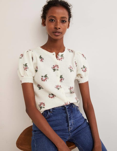 Printed Puff Sleeve Cardigan - Wild 