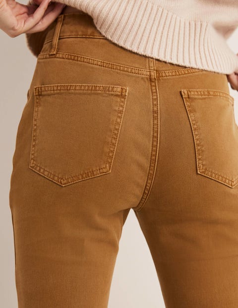 High Waist Flare Trousers - Butterscotch Brown