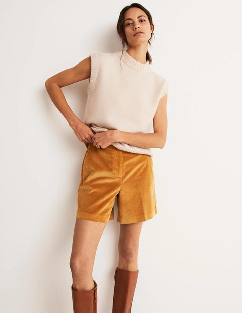 High Waist Shorts - Butterscotch Brown