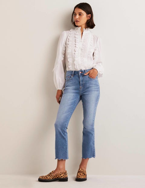 Fitted Cropped Flare Jeans