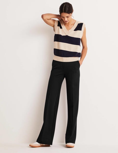 Hampshire Ponte Wideleg Pants - Black 