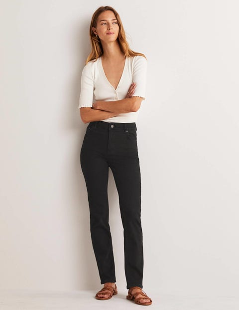 Slim Straight Jeans - Black | Boden UK