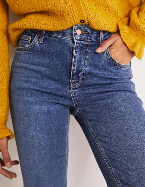 Schmale Jeans mit geradem Bein - Mittleres Vintageblau