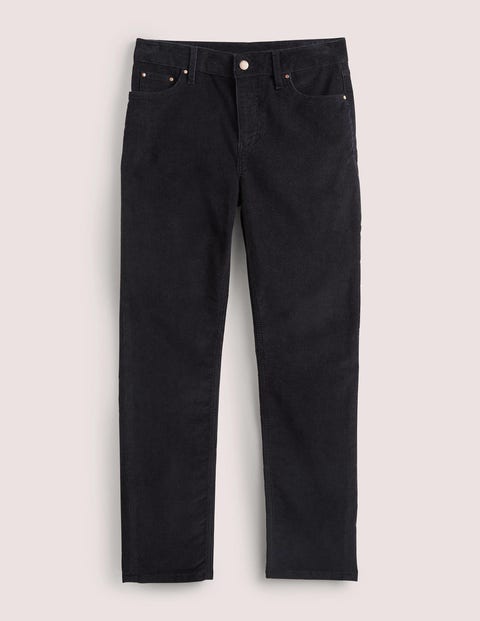 Corduroy Slim Straight Jeans - Navy 