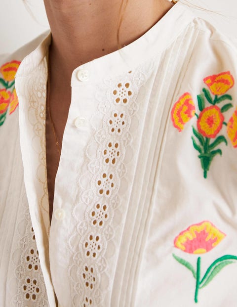 Julianne Embroidered Blouse - Ivory Embroidery