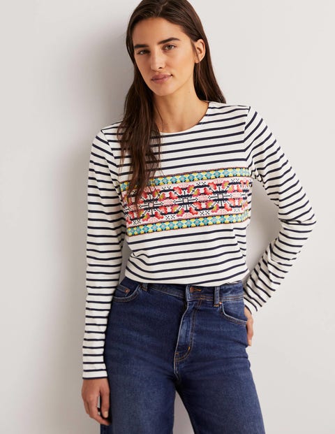Embroidered Breton Top
