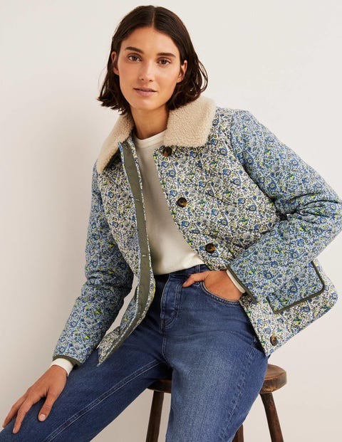 Quilted Cotton Jacket - Ivory, Botanic 