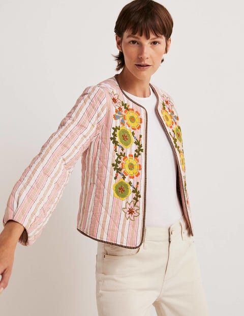 Embroidered Cropped Jacket