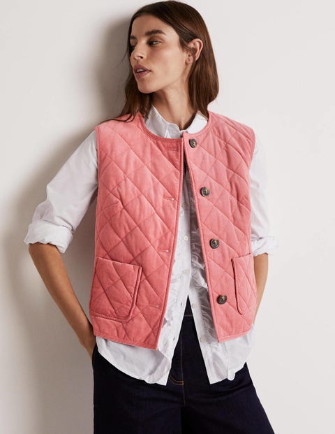 Quilted Vest - Dusty Red