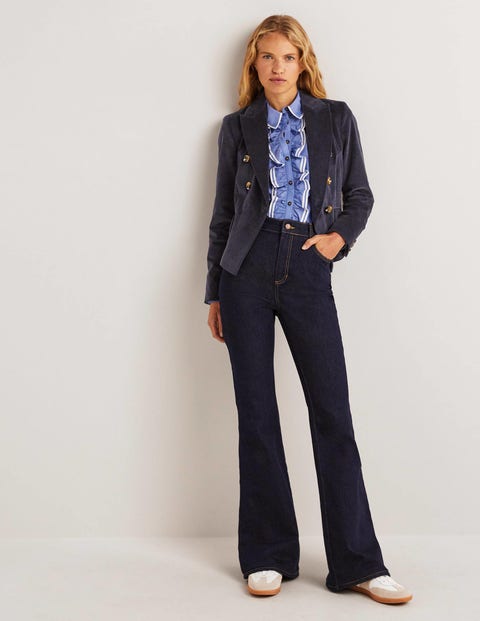 Double Breasted Cord Blazer - Navy