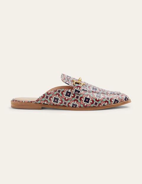 Snaffle Detail Backless Loafer - Print Geo
