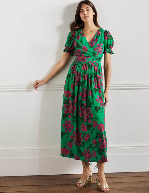 Tessa Maxi Dress - Ming Green, Wild Blooms
