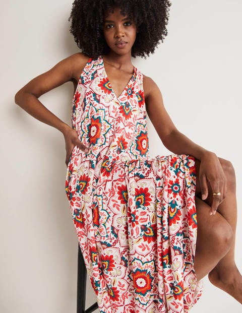 V-Neck Jersey Maxi Dress - Multi 