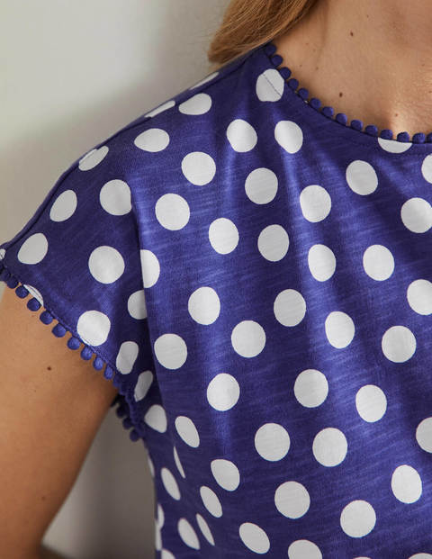 T-Shirt-Kleid mit Borte - Atlantischer Ozean, Verstreute Tupfen