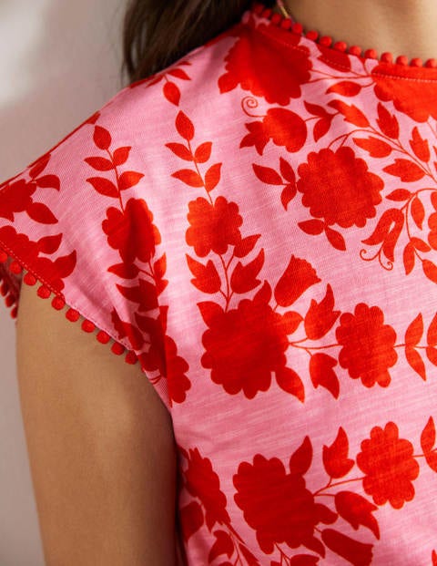 Trim Detail T-Shirt Dress - Posy Pink, Wildflower Prairie