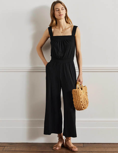 Strappy Jersey Jumpsuit - Black | Boden US