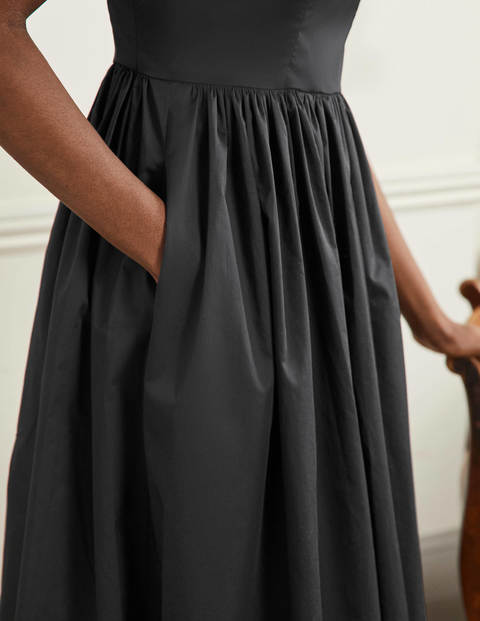 Emily Strapless Midi Dress - Black
