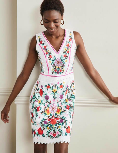 Connie Embroidered Linen Dress