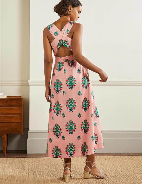 Elsa Back Detail Midi Dress - Milkshake 