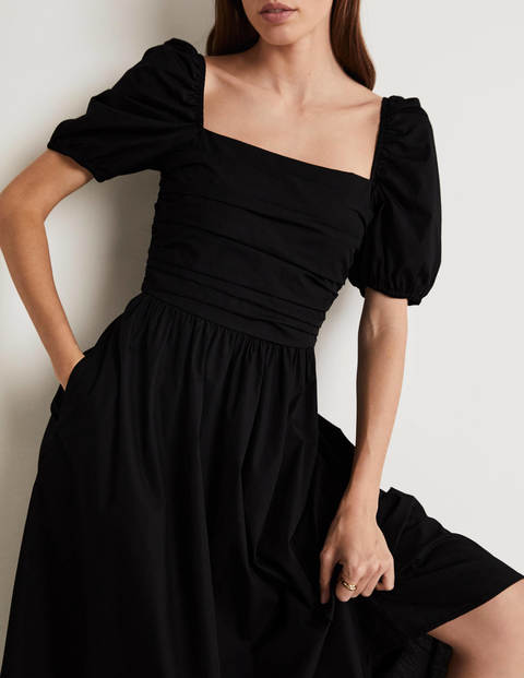 Ruched Bodice Dress - Black