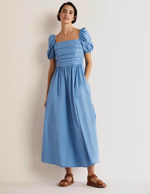 Ruched Bodice Dress - Riviera Blue