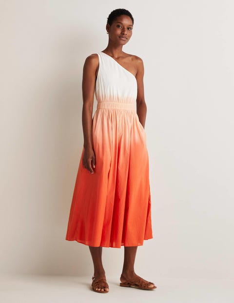 One Shoulder Midi Dress - Firecracker 