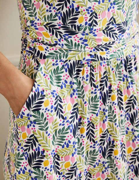 Amelie Jersey Dress - Multi, Lemon Foliage