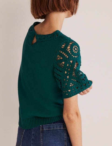 Crochet Detail Knitted T-shirt - Chesapeake Bay