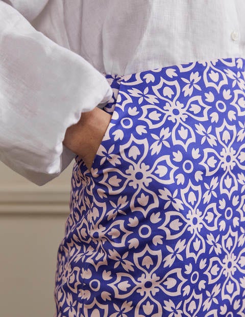 Printed A-line Mini Skirt - Bluebell, Floret Tile