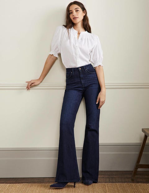 High Rise Fitted Flare Jeans