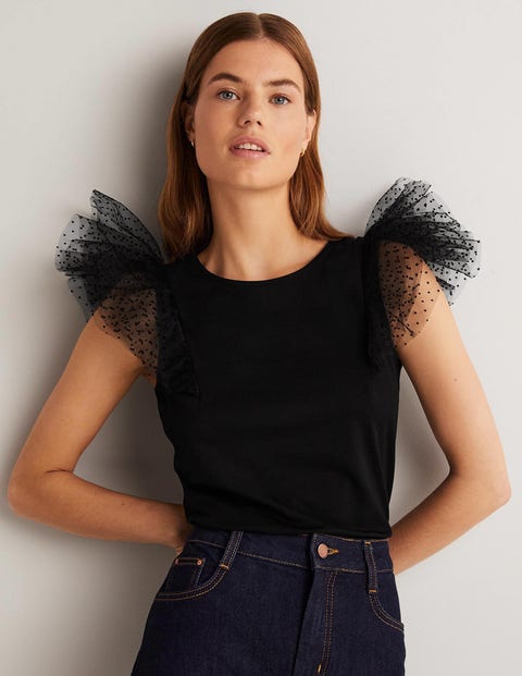 BNWT BODEN Violette Top Blouse RRP £60 Size 16 Black 