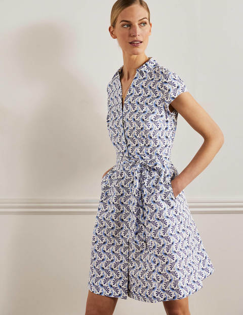 Short Sleeve Shirt Dress - Green 