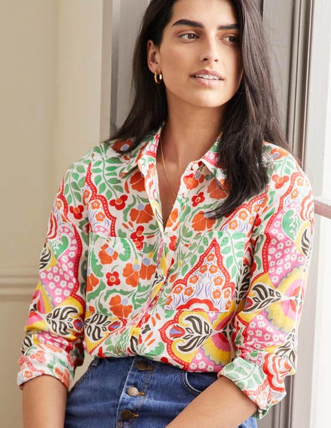 boden blouse size 20 multi-floral colour 100% cotton