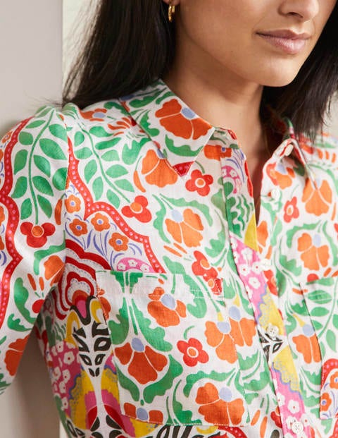 Linen Shirt - Multi, Passion Bloom