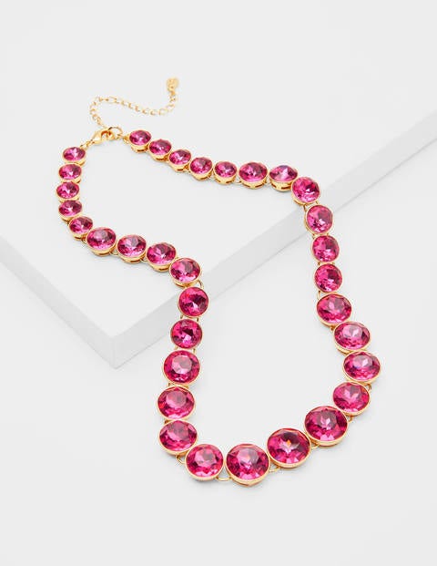 Halskette mit Schmucksteinen - Kirschblütenrosa